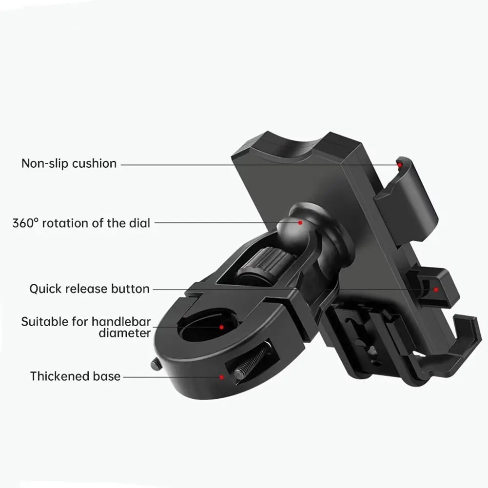 Support Téléphone Robuste pour Motos Angle de Vision Réglable pour Navigation - Photo 9 sur 12