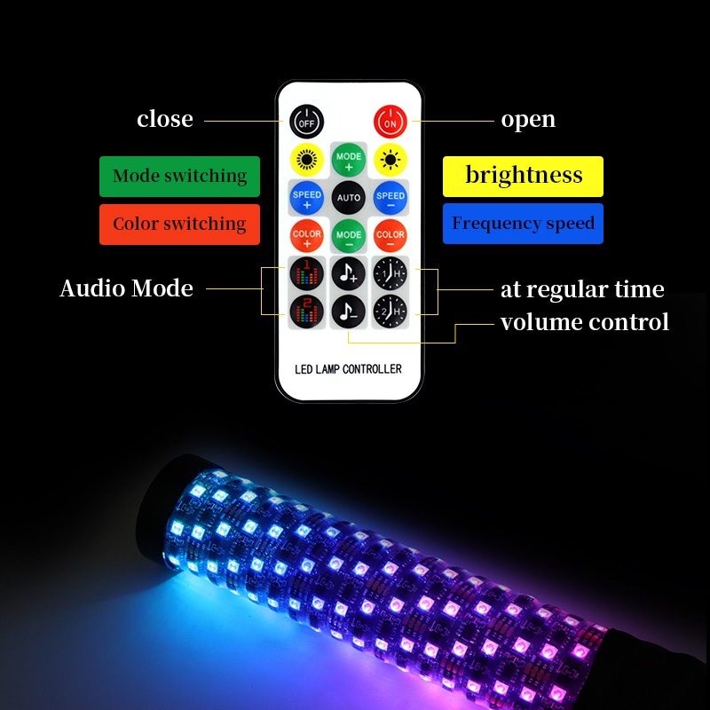 LED Flagpole Lighting for Offroad Adventures with APP and Remote Features - Picture 8 of 10