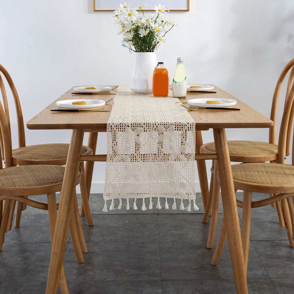 Runner da tavolo boemo alla moda ornato con nappe per arredamento casa elegante - Picture 14 of 35