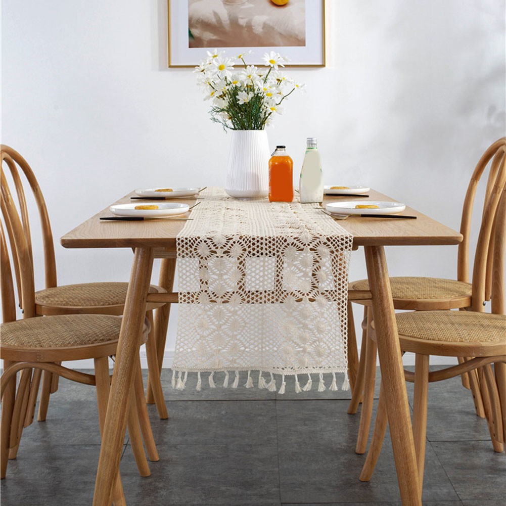 Runner da tavolo boemo alla moda ornato con nappe per arredamento casa elegante - Picture 30 of 35