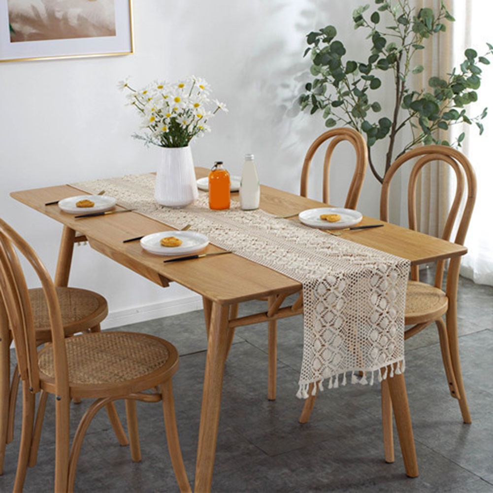 Runner da tavolo boemo alla moda ornato con nappe per arredamento casa elegante - Picture 24 of 35