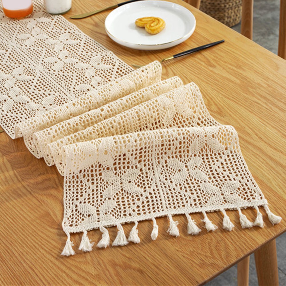 Runner da tavolo boemo alla moda ornato con nappe per arredamento casa elegante - Picture 21 of 35