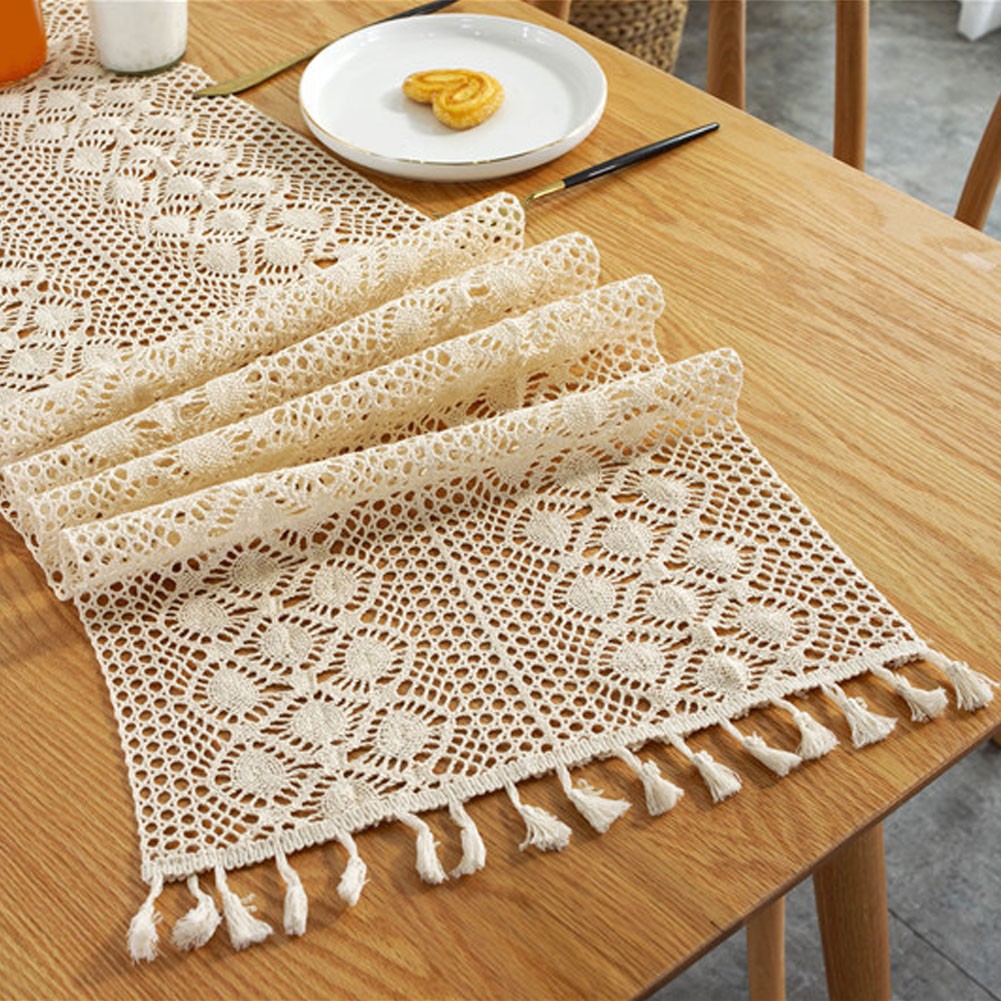 Runner da tavolo boemo alla moda ornato con nappe per arredamento casa elegante - Picture 27 of 35