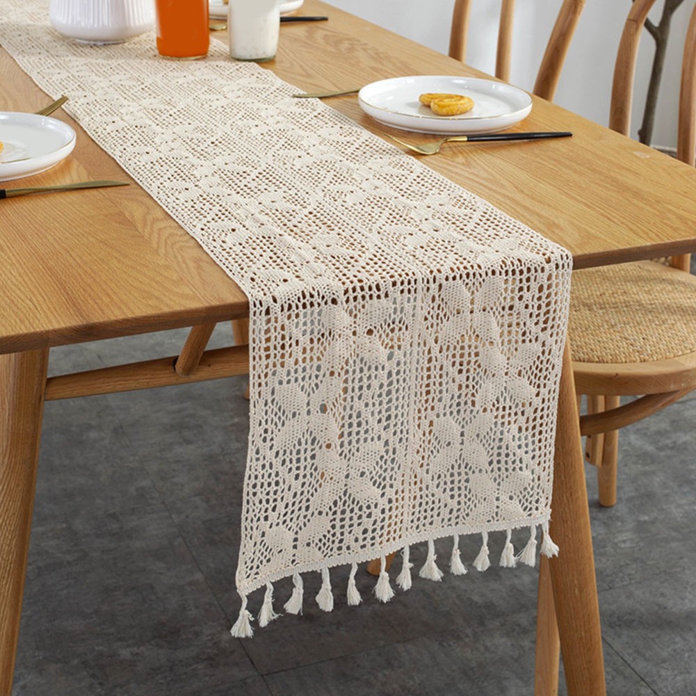 Runner da tavolo boemo alla moda ornato con nappe per arredamento casa elegante - Picture 18 of 35