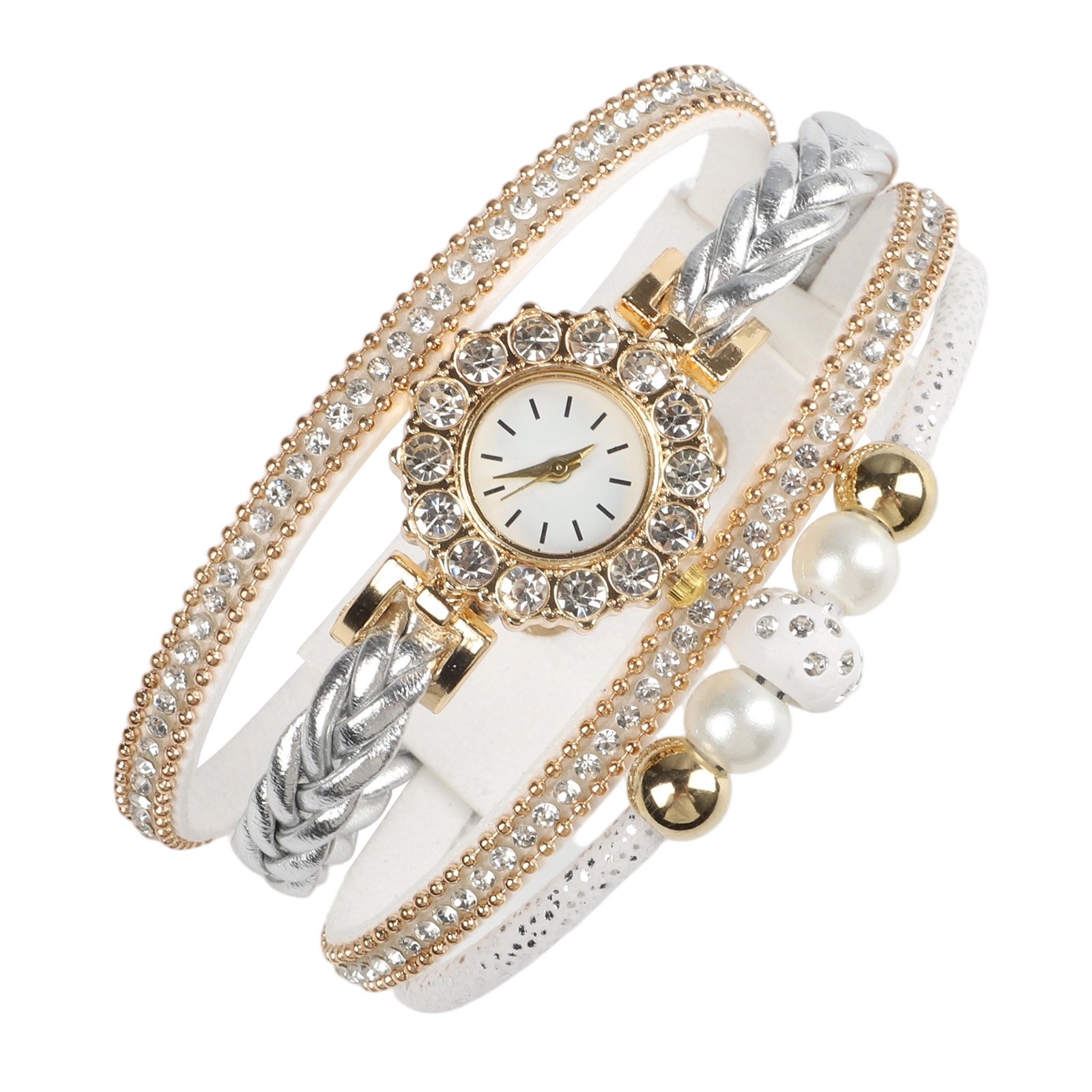 Schicke und bequeme Modeuhr mit einzigartigem Perlen- und Diamantdesign - Picture 13 of 32