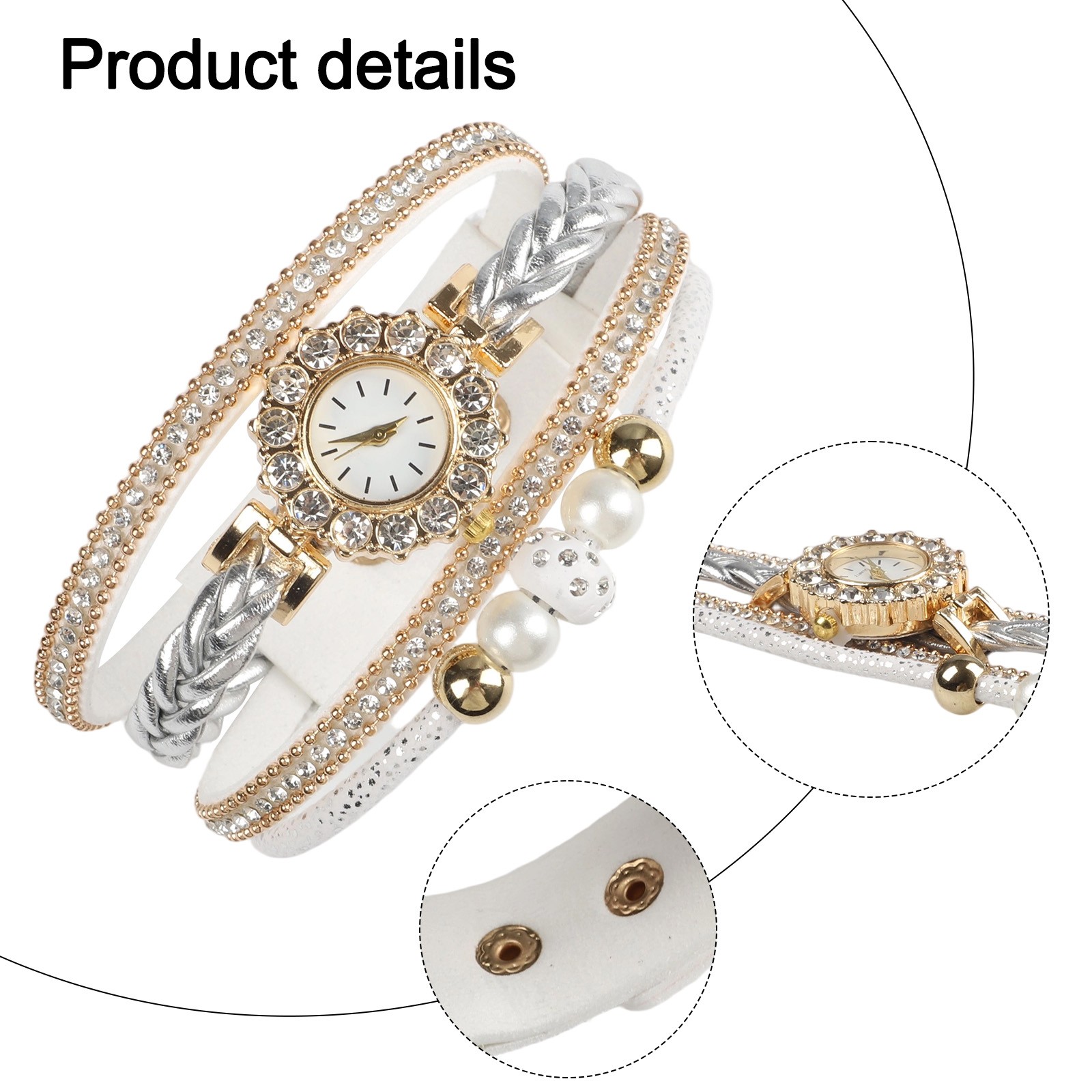 Schicke und bequeme Modeuhr mit einzigartigem Perlen- und Diamantdesign - Picture 22 of 32