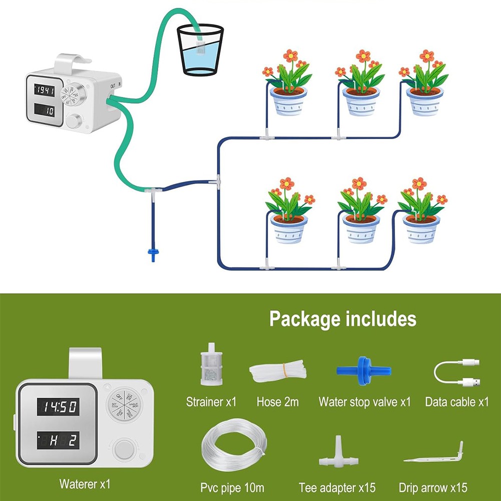 Riego automático de plantas líneas de goteo ajustables tecnología antisifón - Imagen 15 de 21