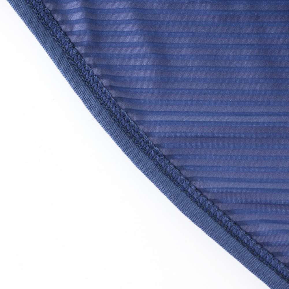 Mens Stripes Breathable Low Waist Underpants Sexy Hollow Out Mesh Briefs - Picture 7 of 18