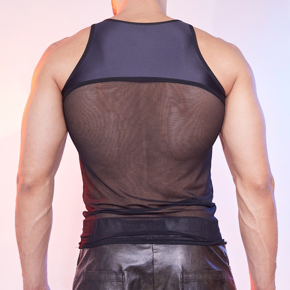 Bodybuilding Vest See-through T-shirt Four Seasons Wear High Elastic Fabric - Picture 16 of 24