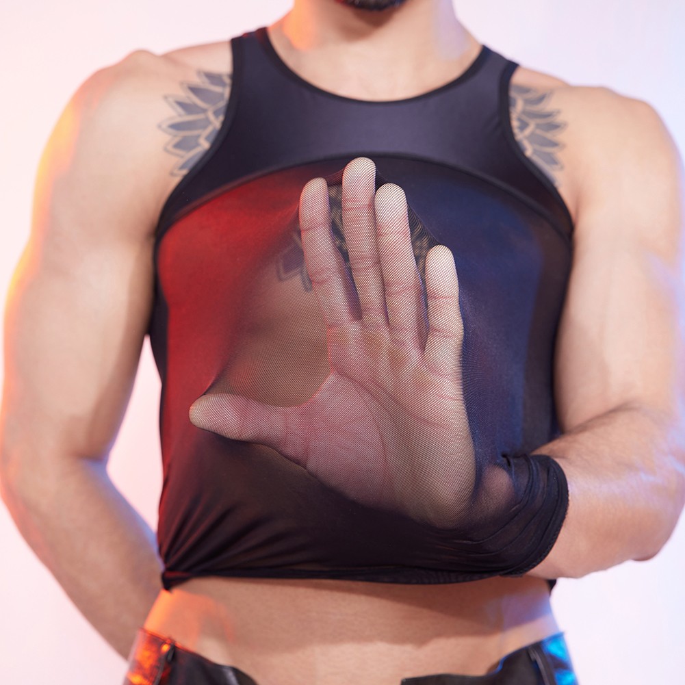 Bodybuilding Vest See-through T-shirt Four Seasons Wear High Elastic Fabric - Picture 17 of 24