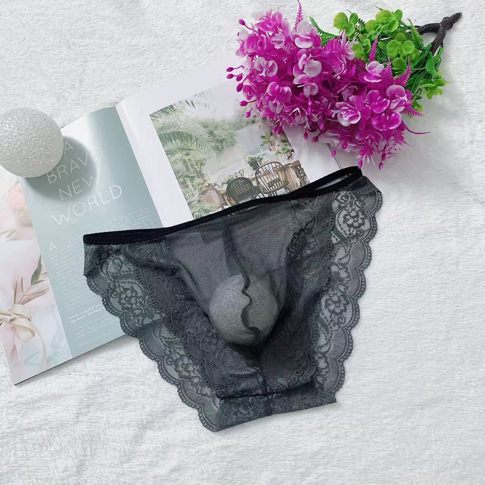 Calzoncillos de encaje para hombre ropa interior transparente sin costuras para comodidad transpirable - Imagen 21 de 24