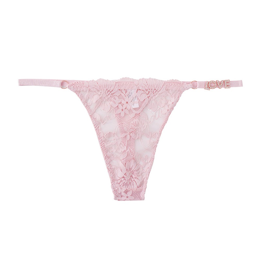 New Sexy Womens Briefs with Lace Patchwork and Rhinestones Thin Straps - Picture 6 of 10