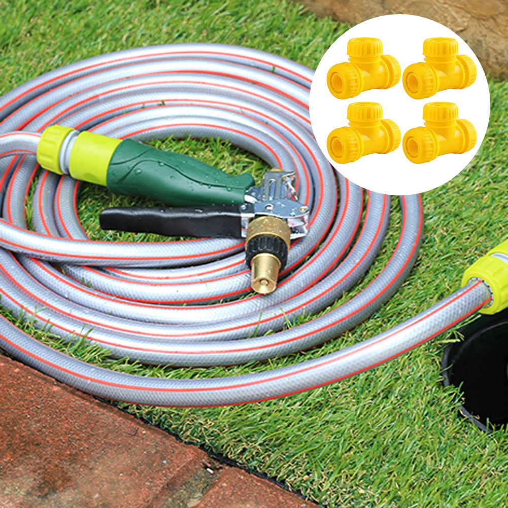 Practical 4pcs Hose Tee Connectors for Enhanced Garden Water Efficiency