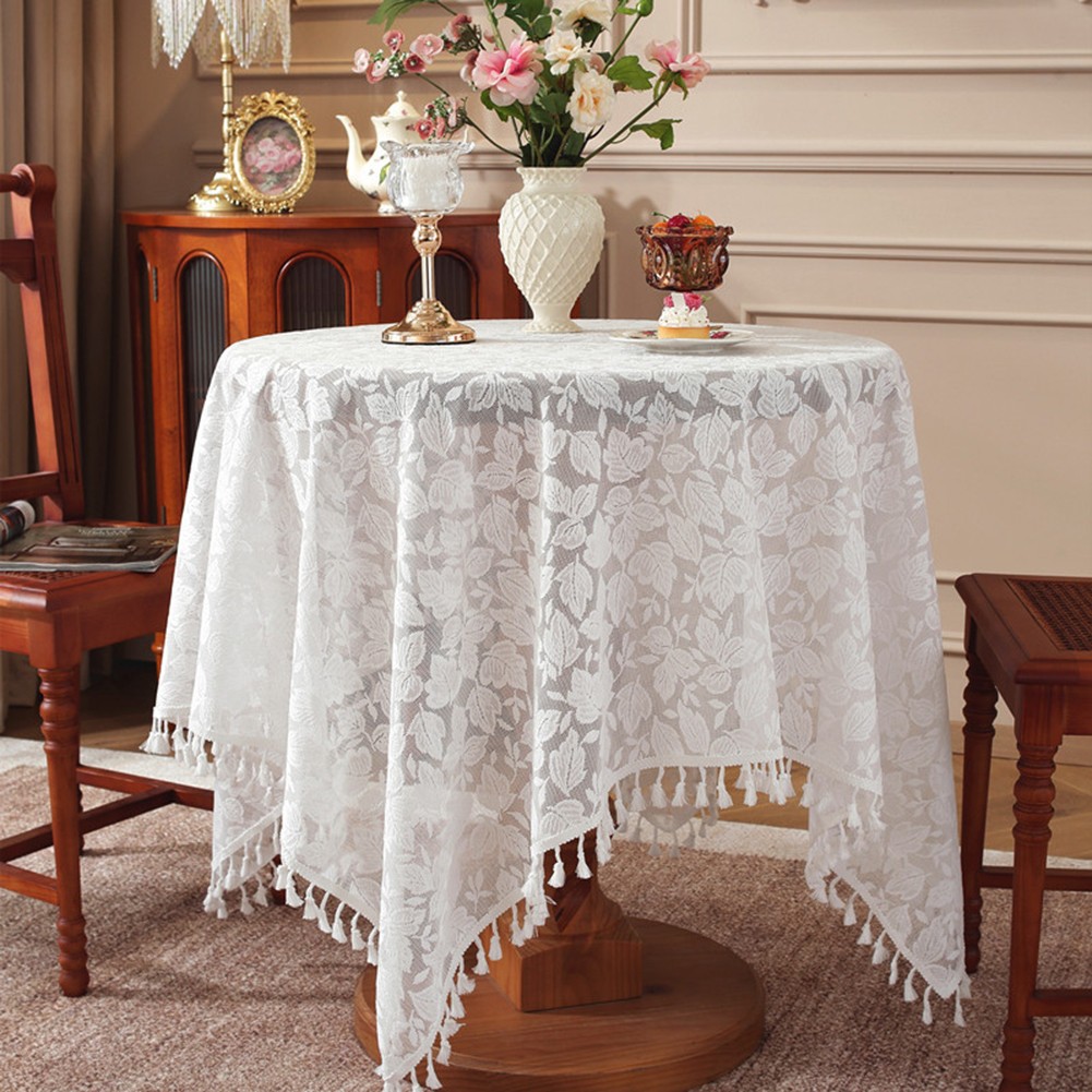 Floral Design Tablecloth 140x100cm Soft Linen Cotton for Family Gatherings - Picture 17 of 33