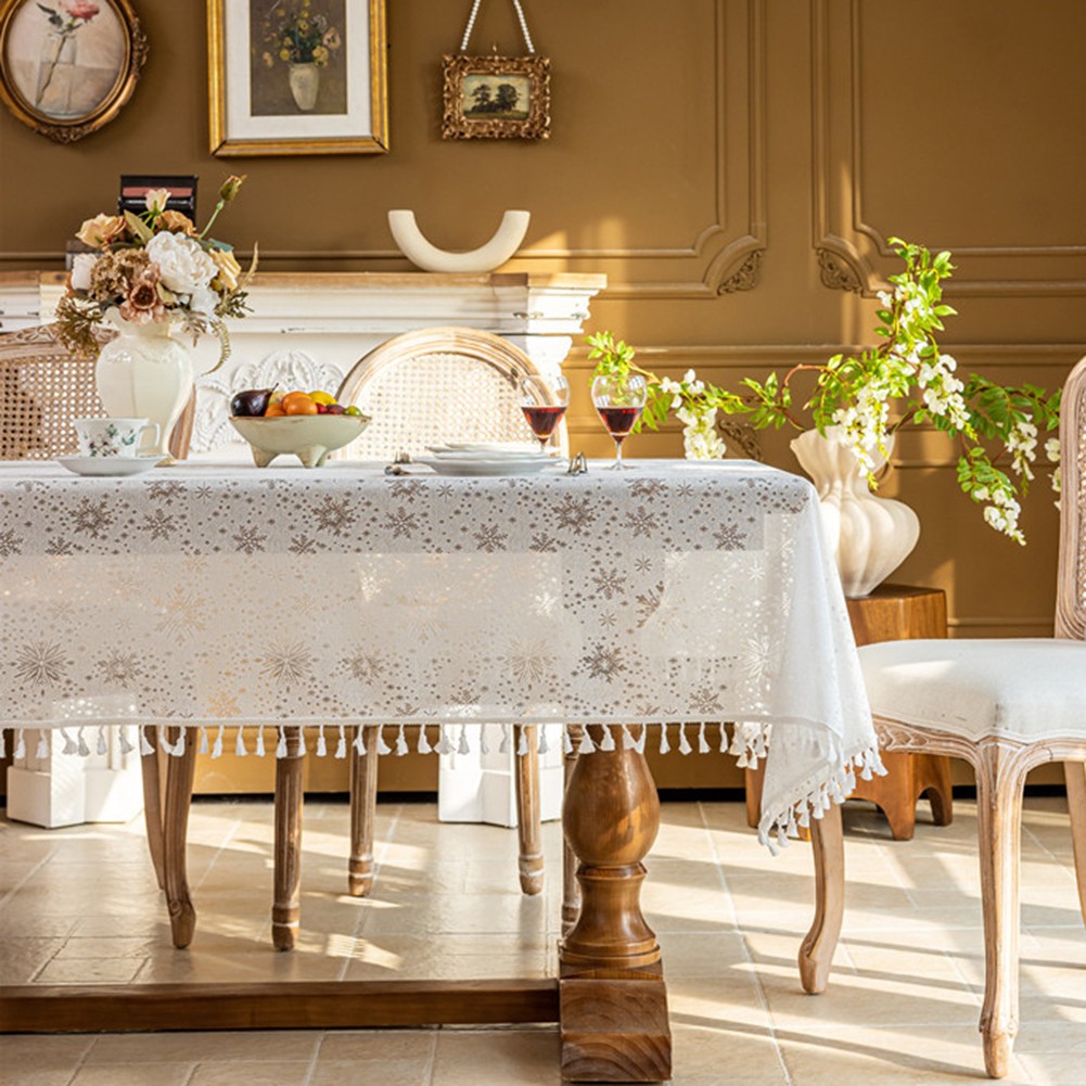 Floral Design Tablecloth 140x100cm Soft Linen Cotton for Family Gatherings - Picture 21 of 33