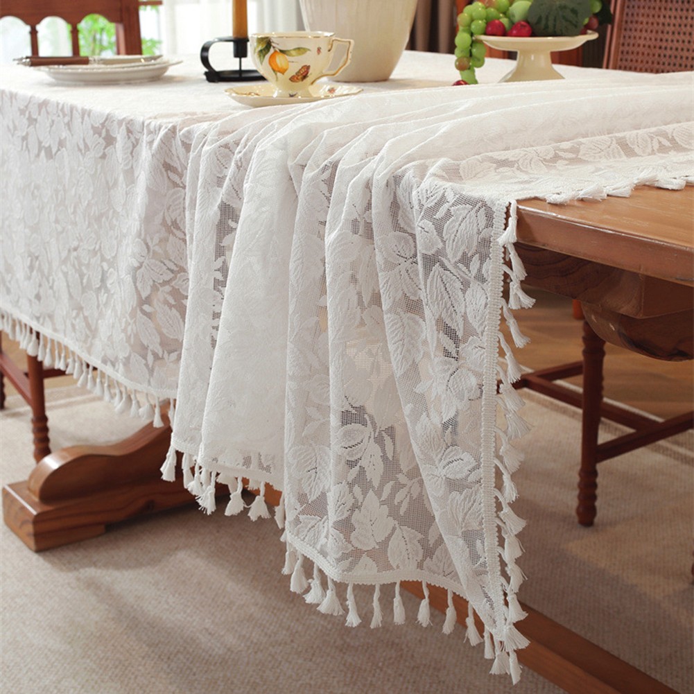 Floral Design Tablecloth 140x100cm Soft Linen Cotton for Family Gatherings - Picture 16 of 33