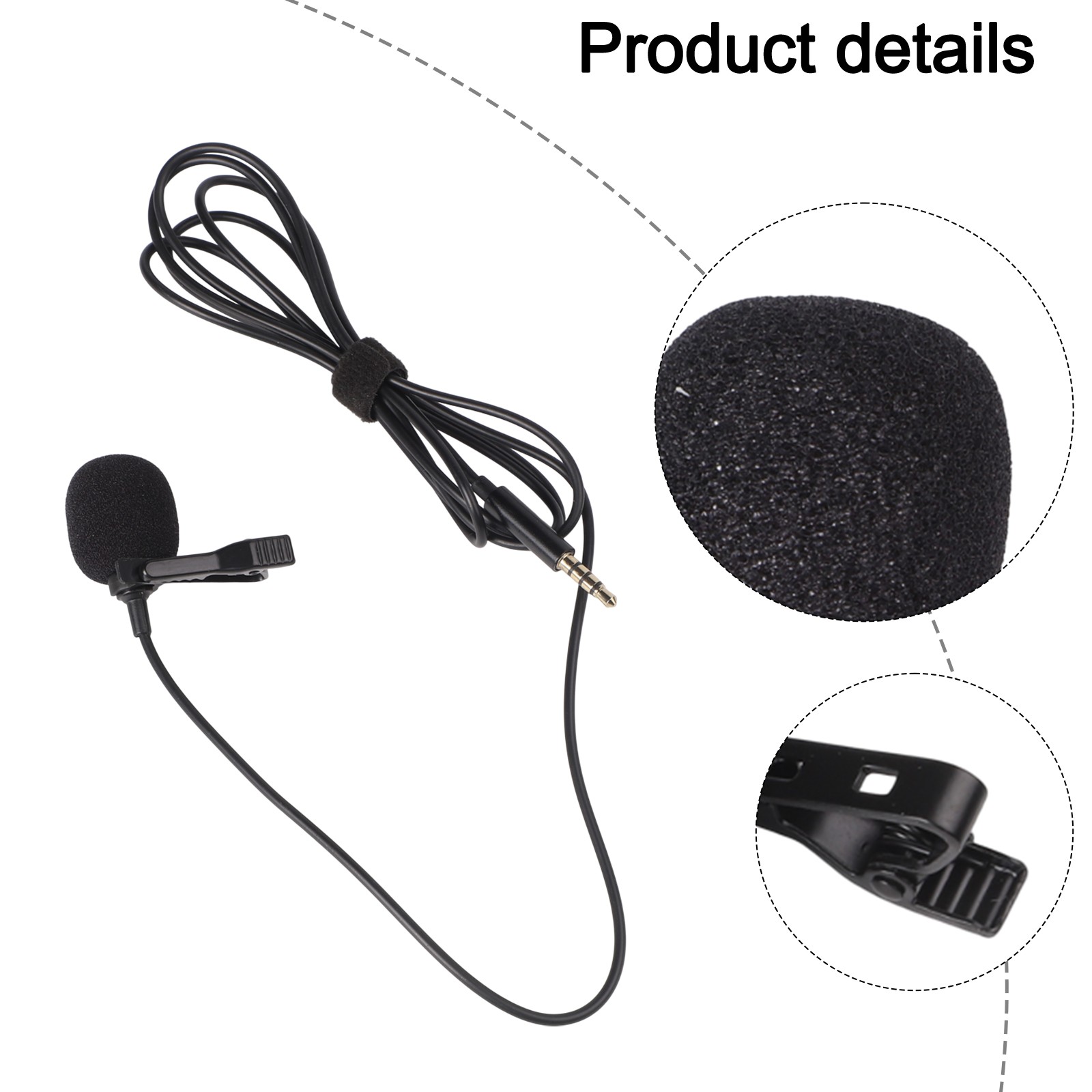 Microphone �� clipser 1 5 m pour audio clair pour streaming en direct et vlogs - Zdjęcie 13 z 45