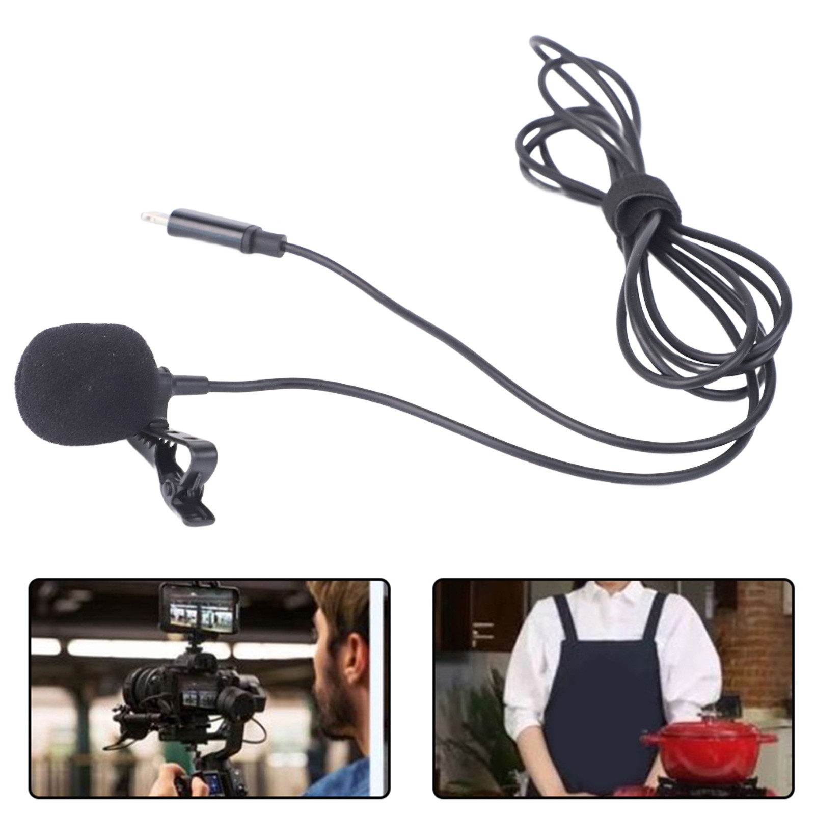Microphone �� clipser 1 5 m pour audio clair pour streaming en direct et vlogs - Zdjęcie 35 z 45
