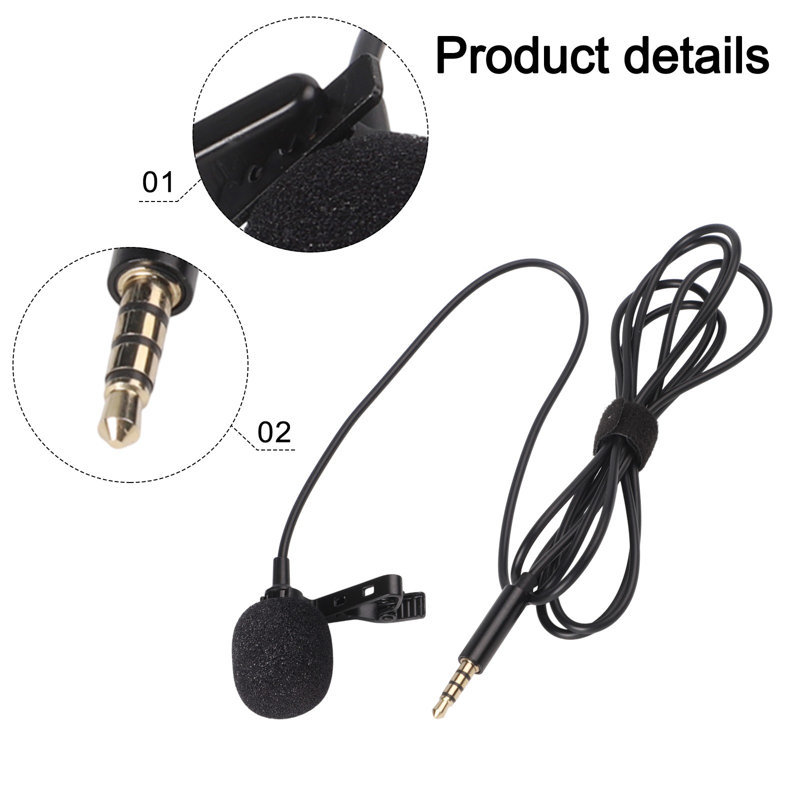 Microphone �� clipser 1 5 m pour audio clair pour streaming en direct et vlogs - Zdjęcie 14 z 45