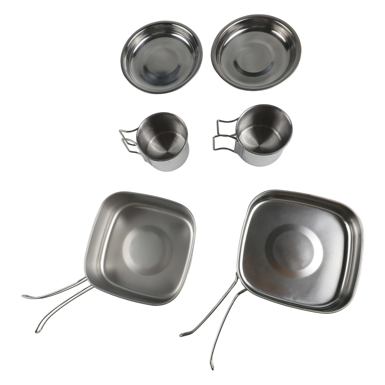Camping Cookware Set 2 Cups And 2 Plates Set Hot Pot And Frying Pan Camping - Picture 9 of 12