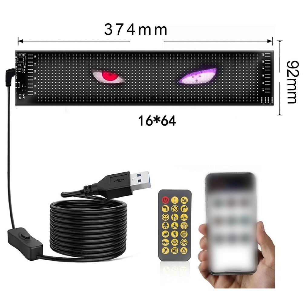 Vibrant LED Display for Cars Remote Control Programmable Content Options - Picture 8 of 8