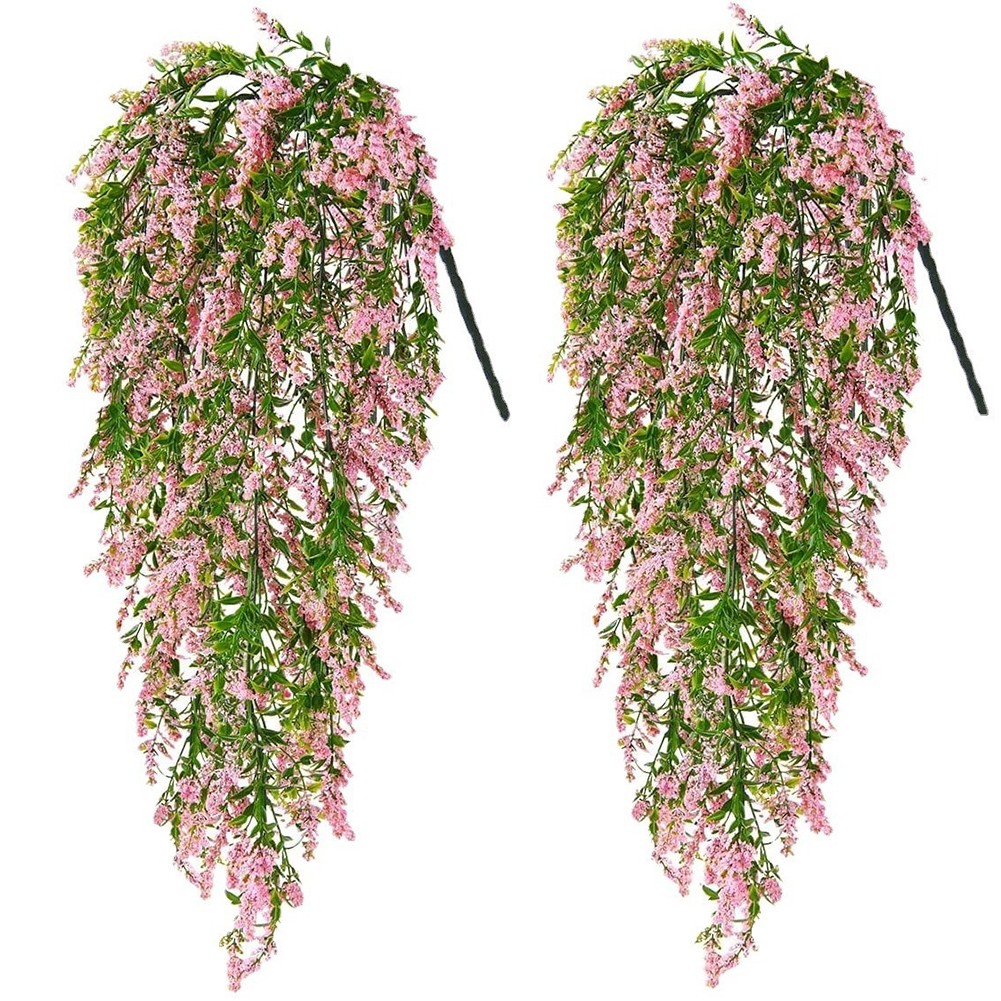 2pcs Wisteria Vines Naturalistic Plastic Flowers for Indoor Decoration