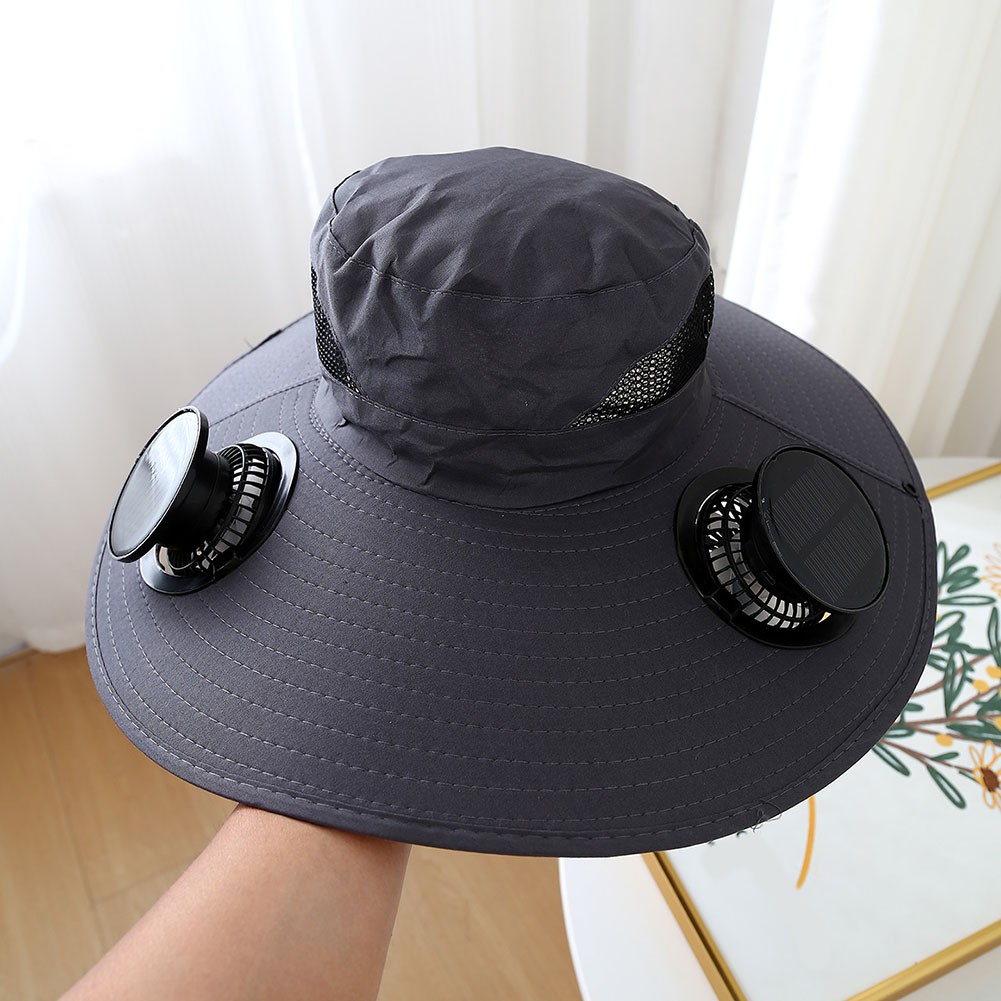 Wide Brim Outdoor Hat with Innovative Solar Fan Technology for Comfort - Picture 16 of 22