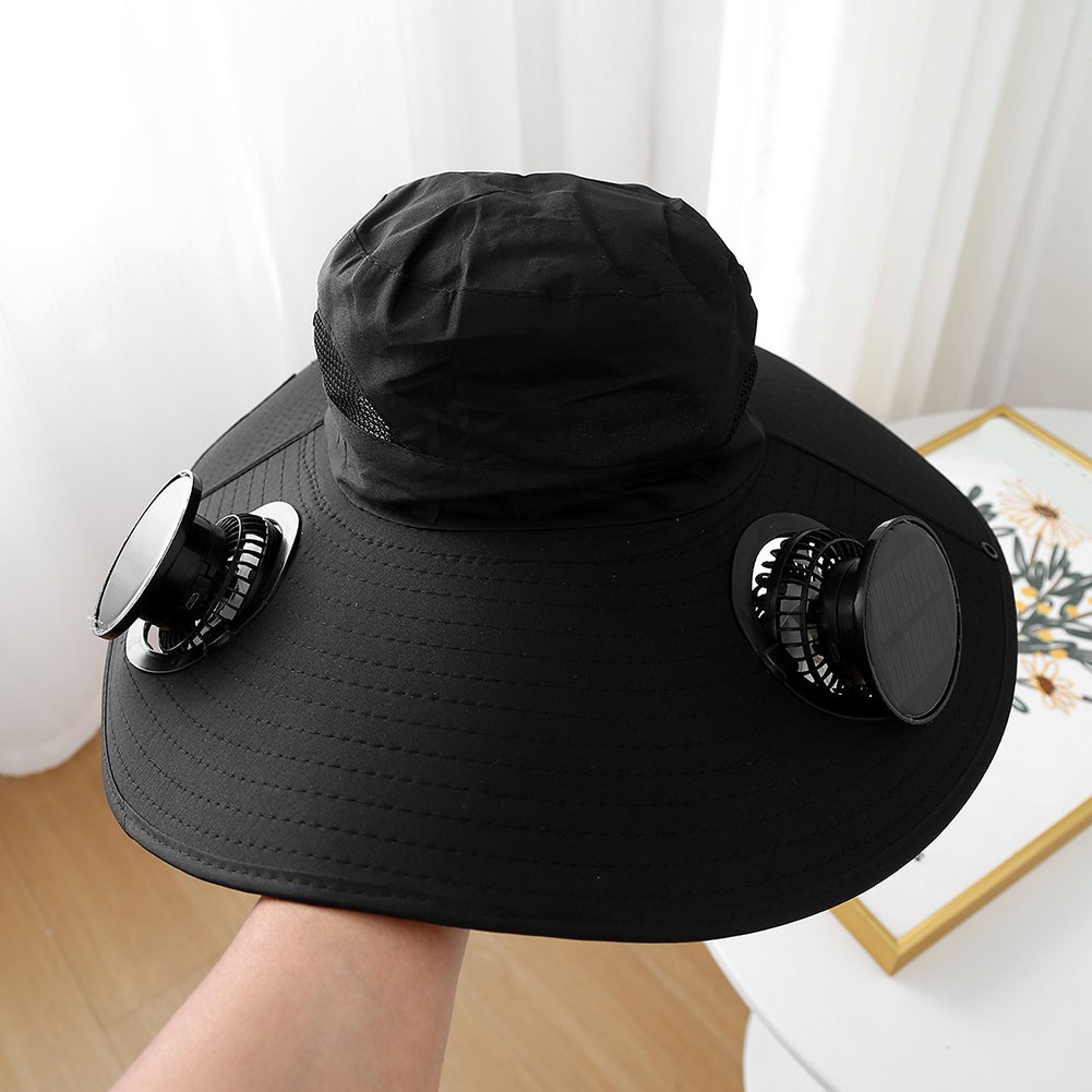 Wide Brim Outdoor Hat with Innovative Solar Fan Technology for Comfort - Picture 14 of 22