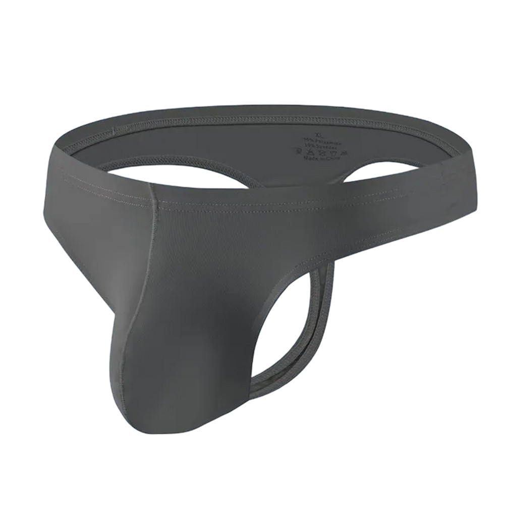Men's T Back Thong Underwear Solid Low Waist Design with Quick Dry Bulge Pouch - Picture 15 of 26