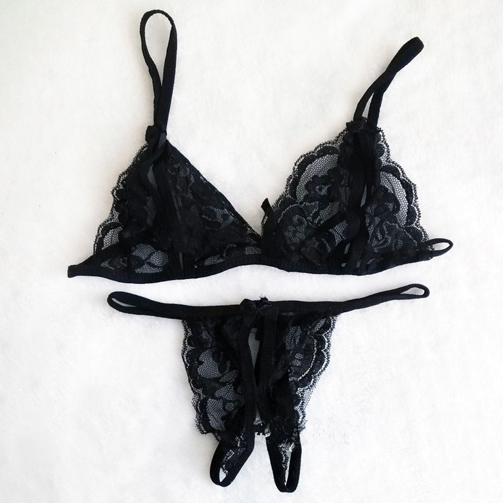 Open Crotch Lace Bra Set Bedroom Average Size Bedroom Attire Brand New - Picture 12 of 14