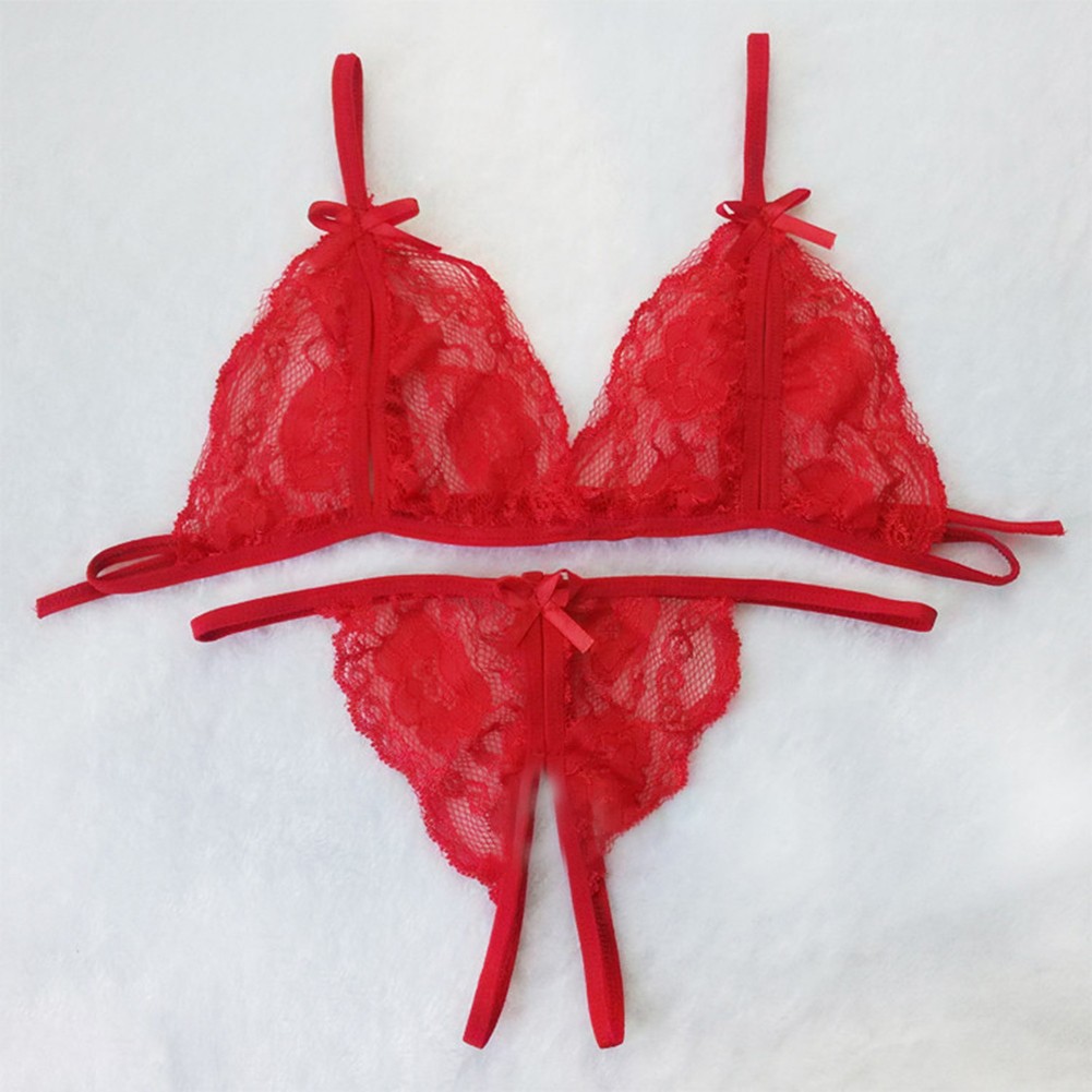 Open Crotch Lace Bra Set Bedroom Average Size Bedroom Attire Brand New - Picture 8 of 14