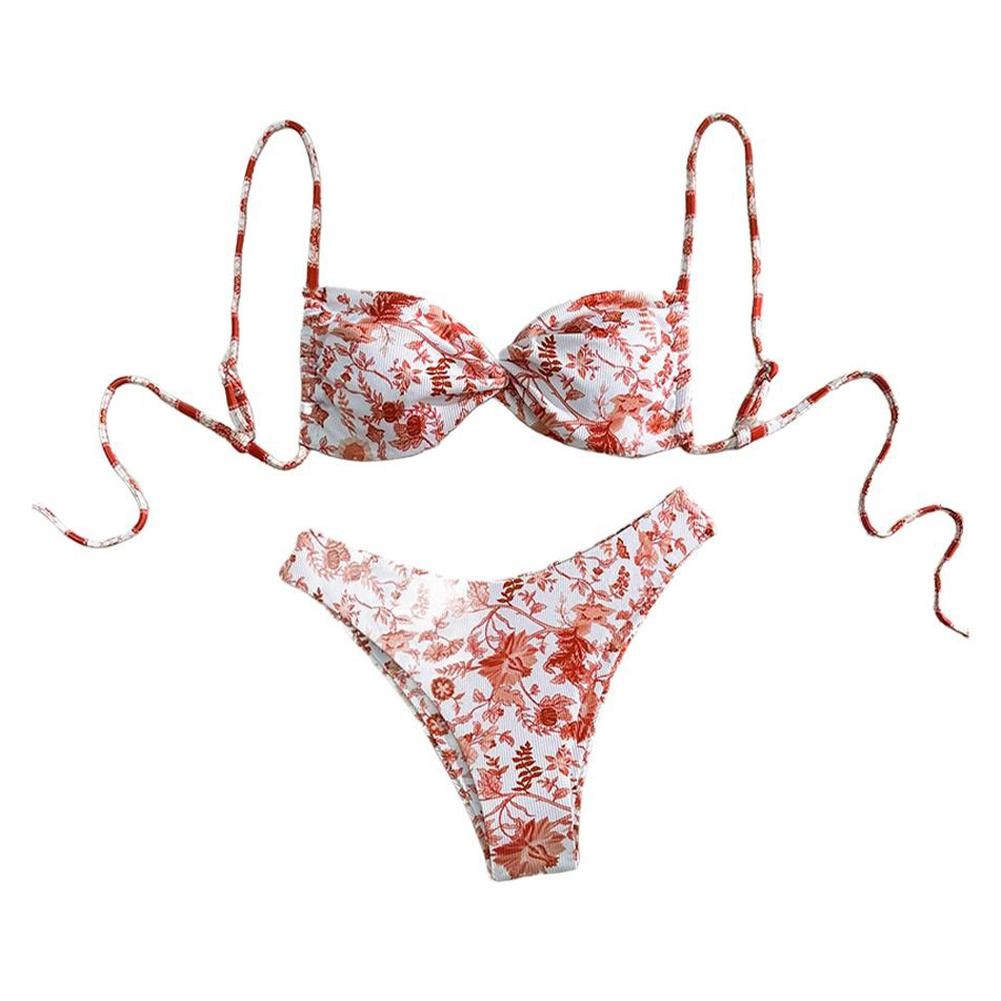 Floral Print Women's Bikini Swimsuit Great for Vacation and Swimming Days - Picture 13 of 16