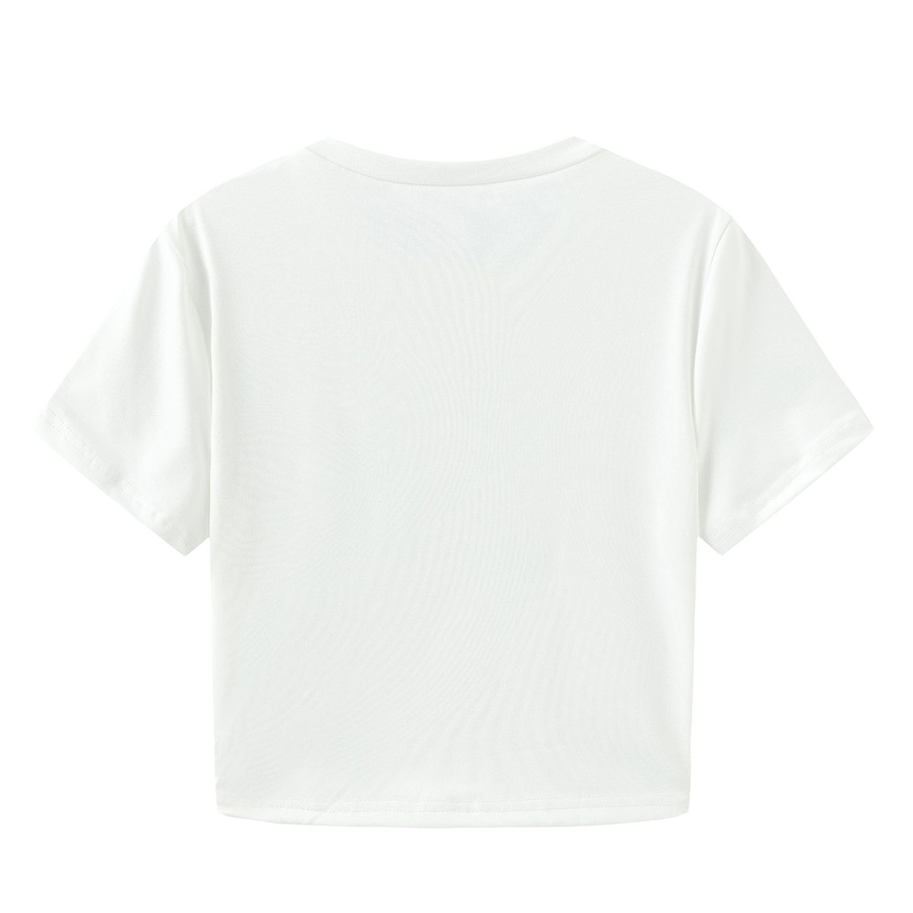 Casual Women's T Shirt White Polyester Short Sleeve Tight Fit for Everyday Use - Picture 32 of 84