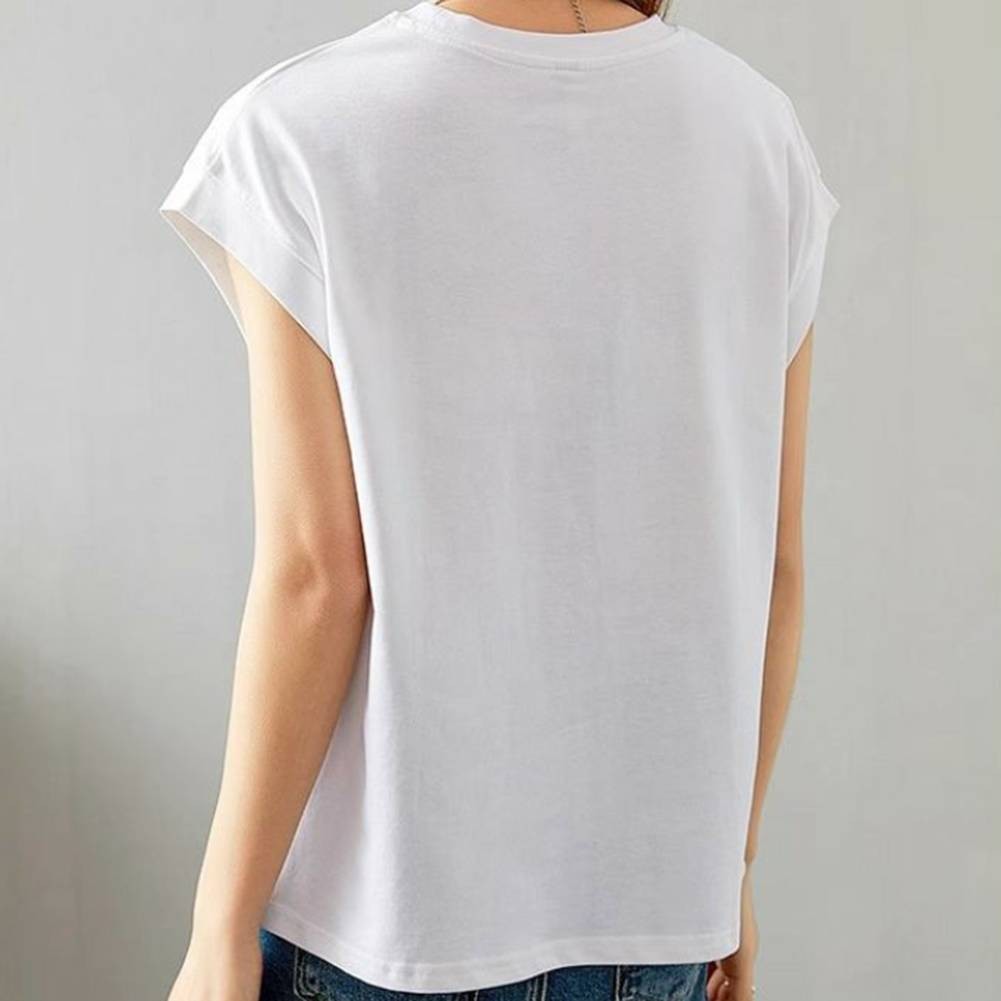 Loose Fit Womens Summer T Shirt Casual Vintage Sleeveless Tank Top for Outings - Picture 17 of 19