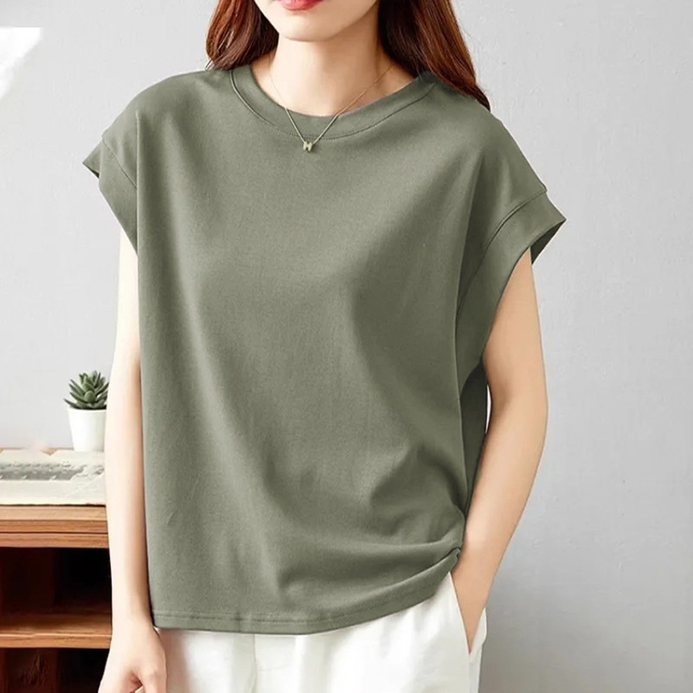 Loose Fit Womens Summer T Shirt Casual Vintage Sleeveless Tank Top for Outings - Picture 10 of 19