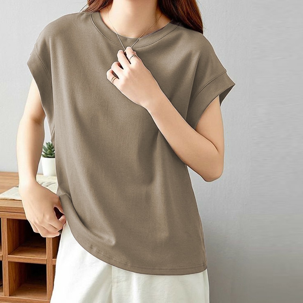 Loose Fit Womens Summer T Shirt Casual Vintage Sleeveless Tank Top for Outings - Picture 14 of 19