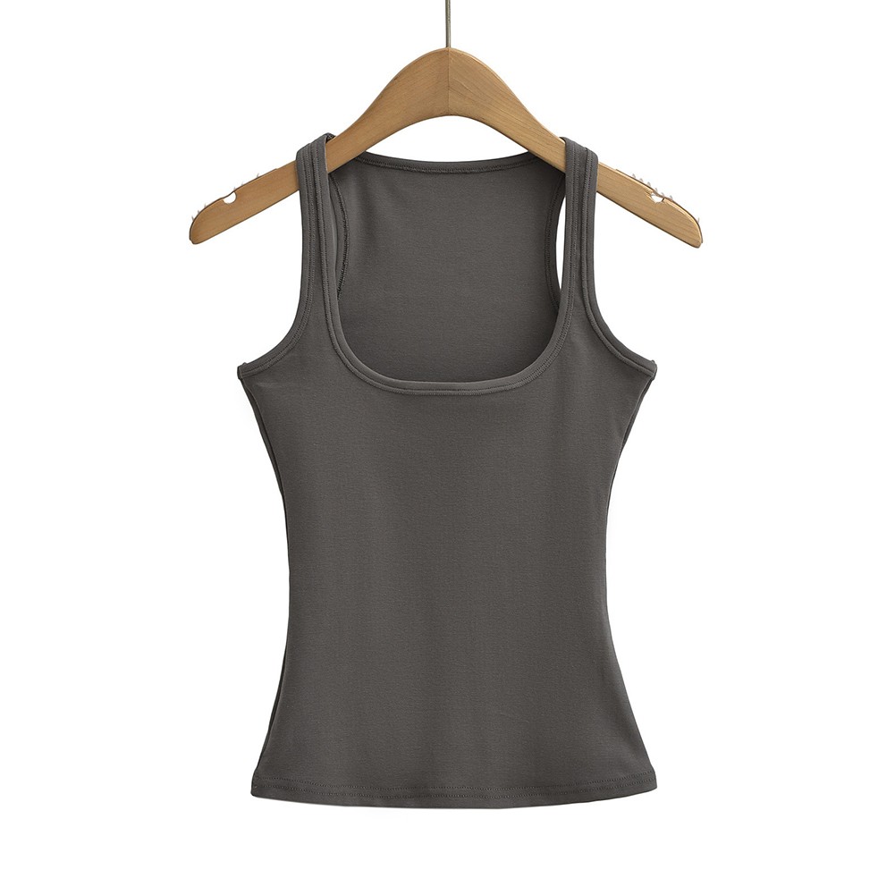 Knitted Sleeveless Vest for Women Summer Slim Solid Color Basic Tank Top - Picture 14 of 24