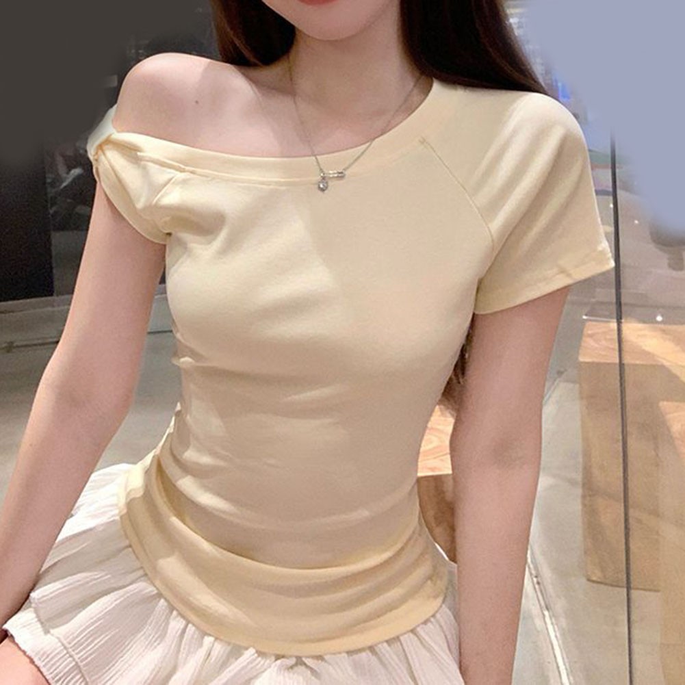 Women Summer Short Sleeve Off Shoulder TShirts with Bow for Casual Wear - Picture 26 of 30