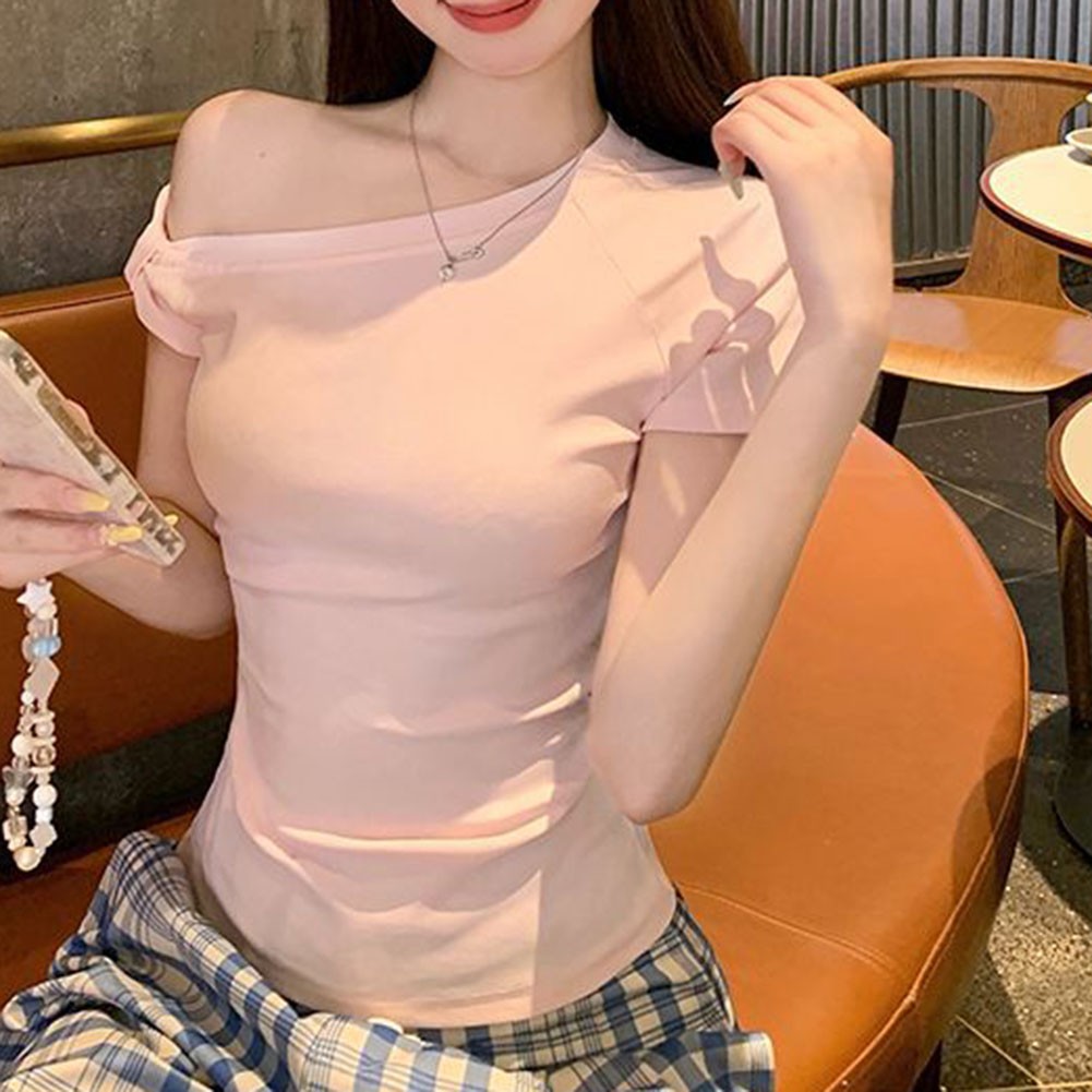 Women Summer Short Sleeve Off Shoulder TShirts with Bow for Casual Wear - Picture 19 of 30