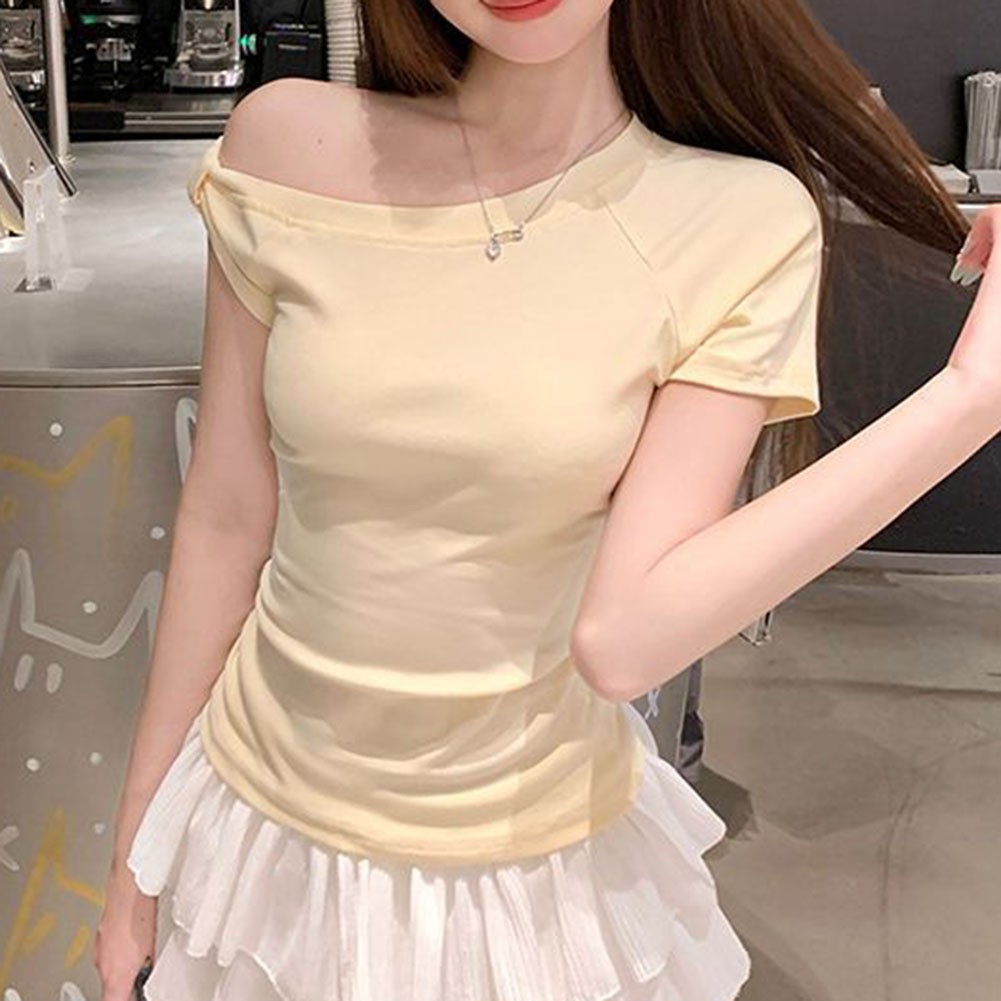 Women Summer Short Sleeve Off Shoulder TShirts with Bow for Casual Wear - Picture 24 of 30