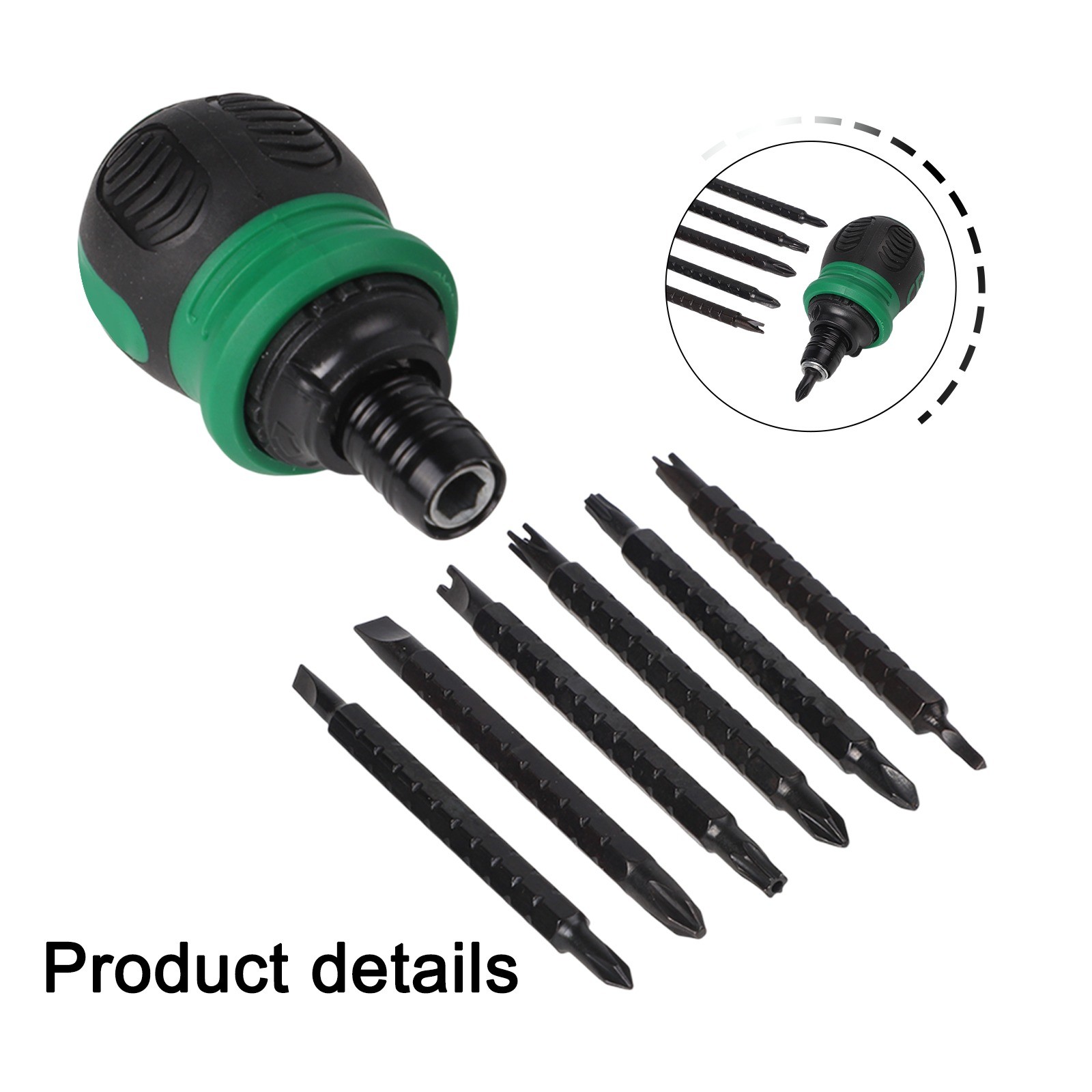 Set cacciaviti a cricchetto portatile 12 in 1 per progetti fai da te e riparazioni quotidiane - Foto 40 di 51