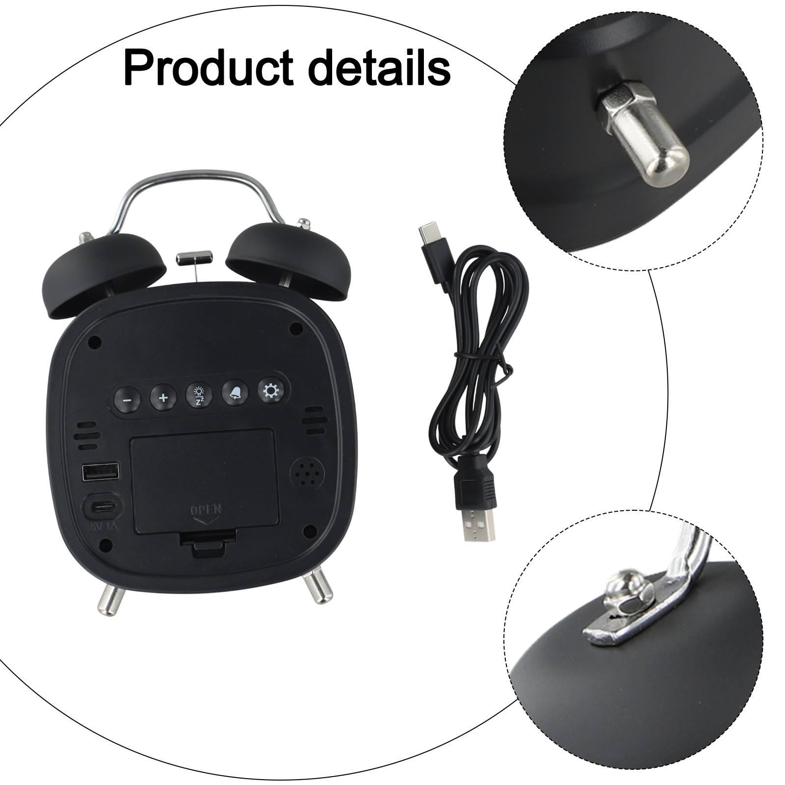 Peaceful Environment Digital Clock Easy Readability Mechanical Ringing Sound