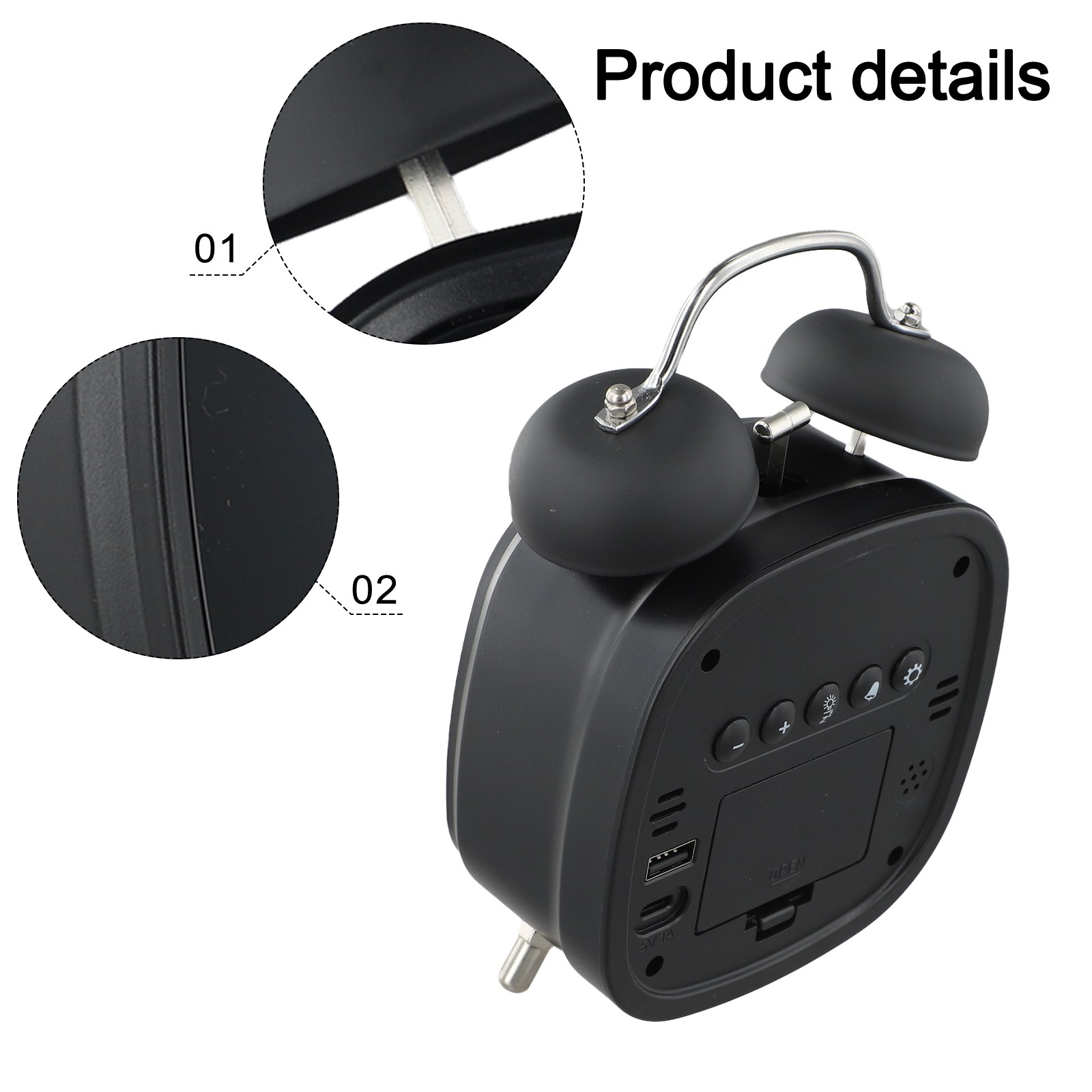Peaceful Environment Digital Clock Easy Readability Mechanical Ringing Sound