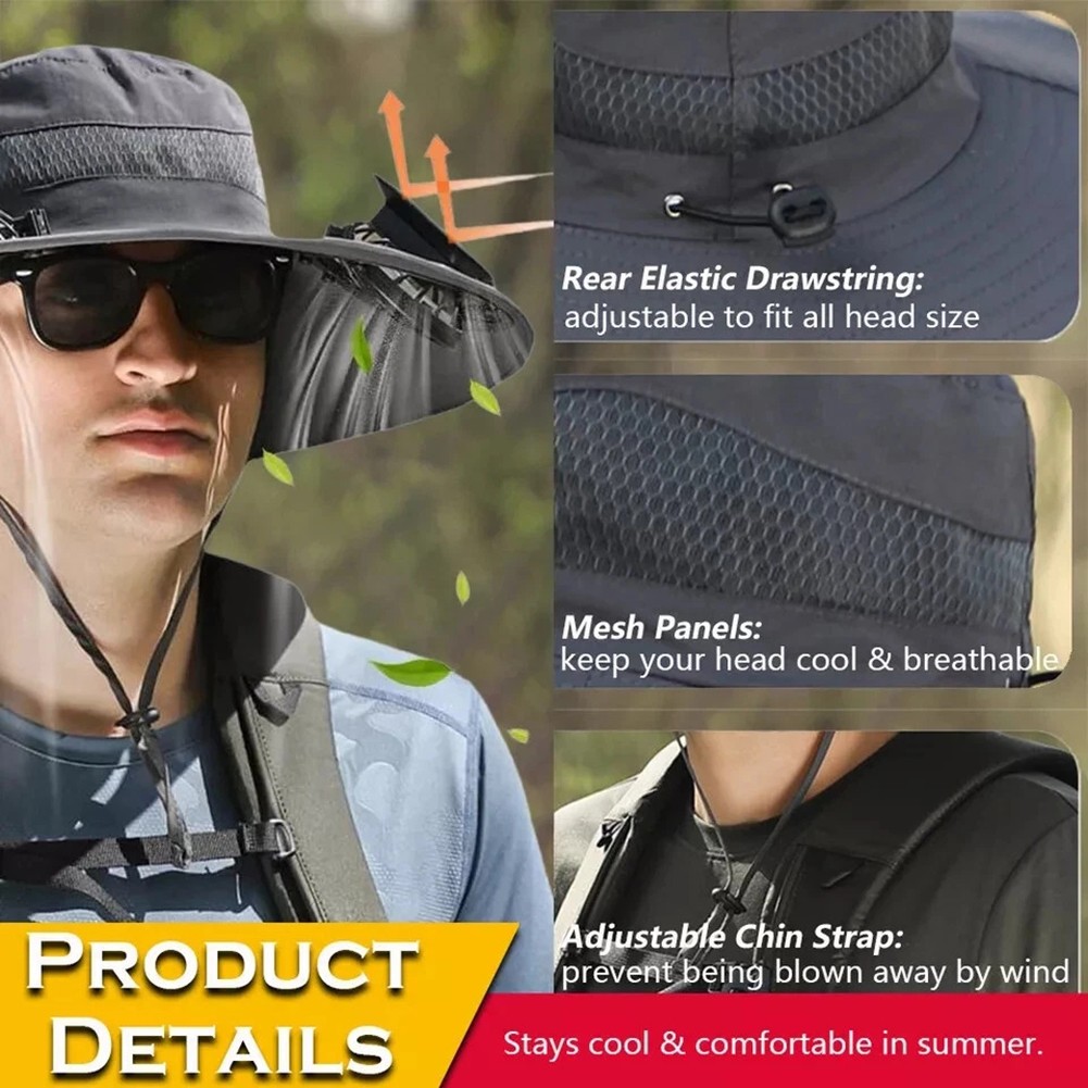 Cooling Sunshade Hat with Solar Powered Fan for Ultimate Outdoor Comfort - Picture 27 of 27