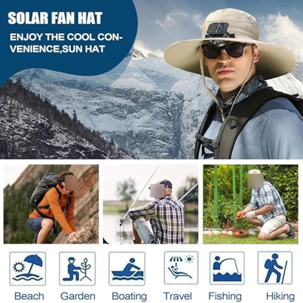 Cooling Sunshade Hat with Solar Powered Fan for Ultimate Outdoor Comfort - Picture 20 of 27
