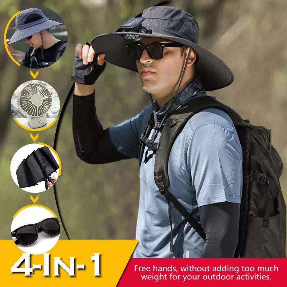 Cooling Sunshade Hat with Solar Powered Fan for Ultimate Outdoor Comfort - Picture 26 of 27