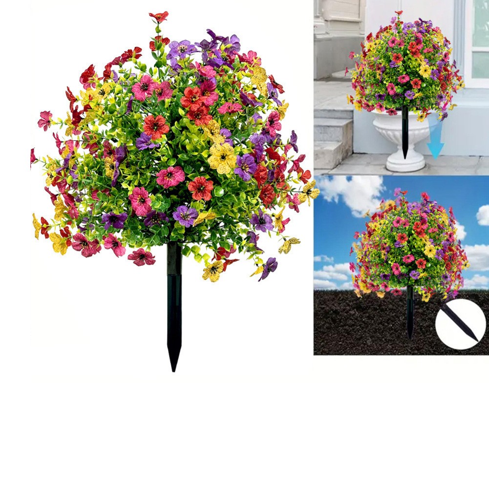 Large Artificial Flower in Purple for Outdoor Settings with Ground Installation - Picture 16 of 29