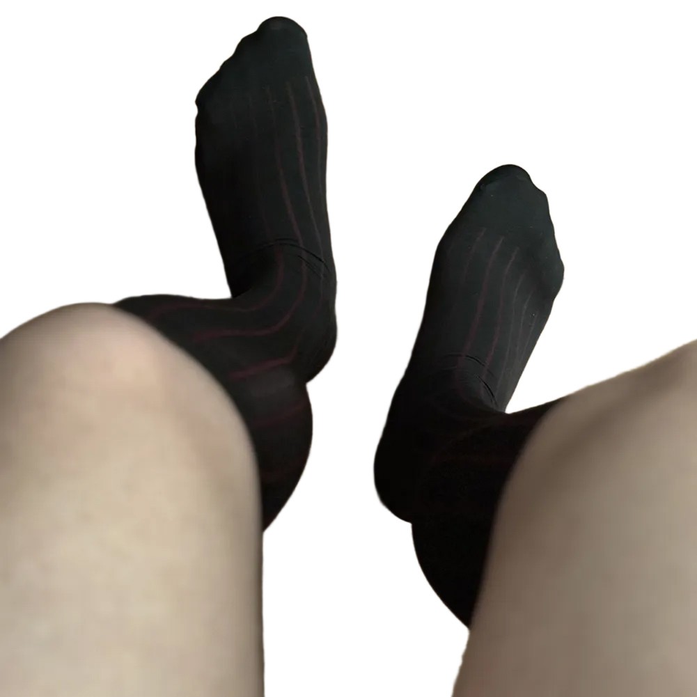 Men's Dress Socks with Breathable Design and Striped Pattern for Formal Use - Picture 11 of 14
