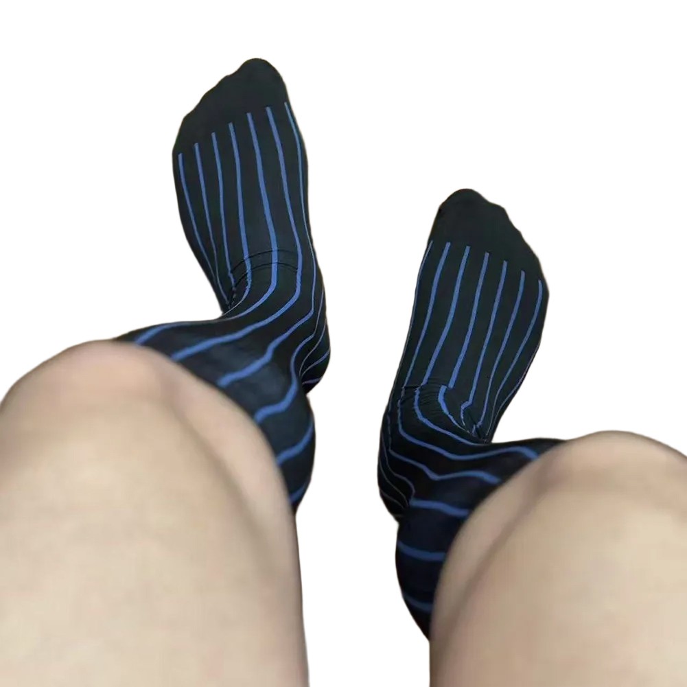 Men's Dress Socks with Breathable Design and Striped Pattern for Formal Use - Picture 13 of 14