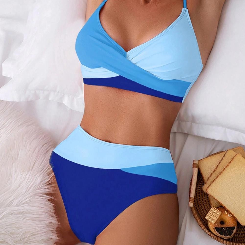 Bikini Swimsuit Chest Cross Design Beach Vacation Fashionable Swim Attire - Picture 6 of 7